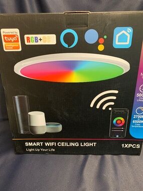 Smart WiFi LED Ceiling Light RGB+CCT Dimmable App Remote 16M Colors